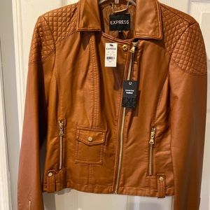 Brown faux leather jacket